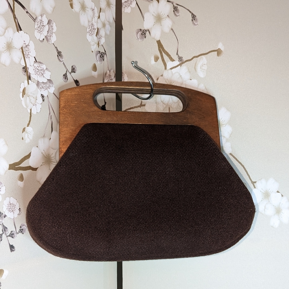 Boho Wool and Wood Purse